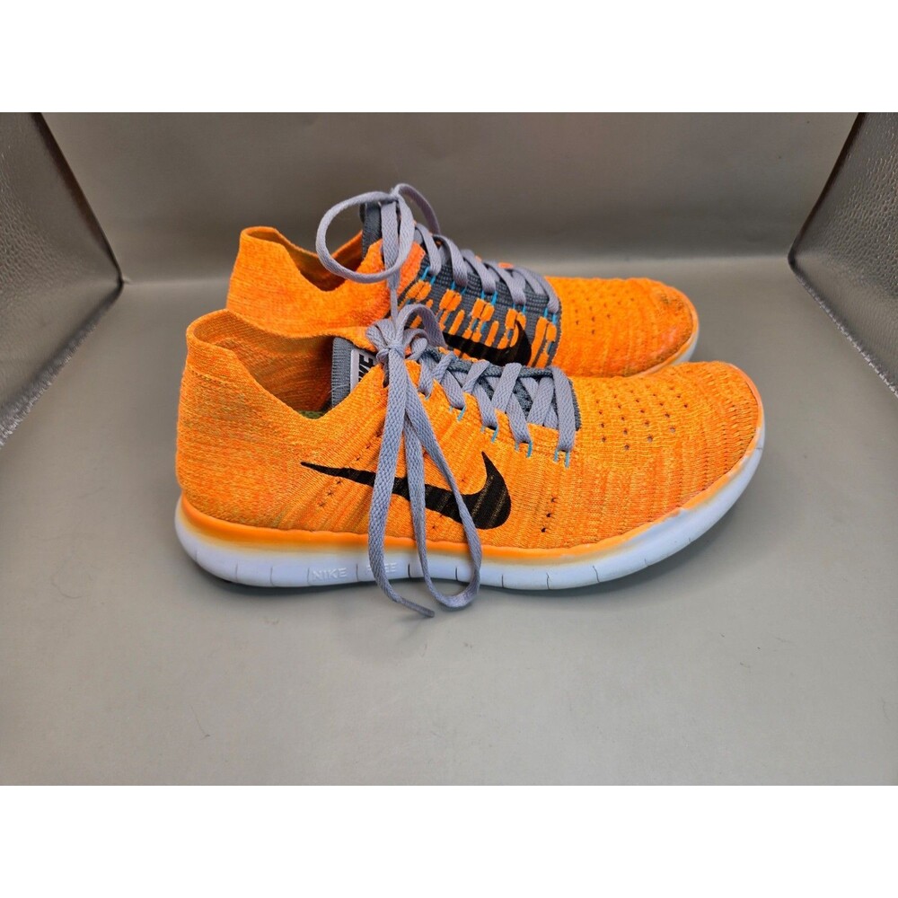 Nike Free RN Flyknit Shoes Women's 7 Laser Orange Running Athletic Gym Sneakers